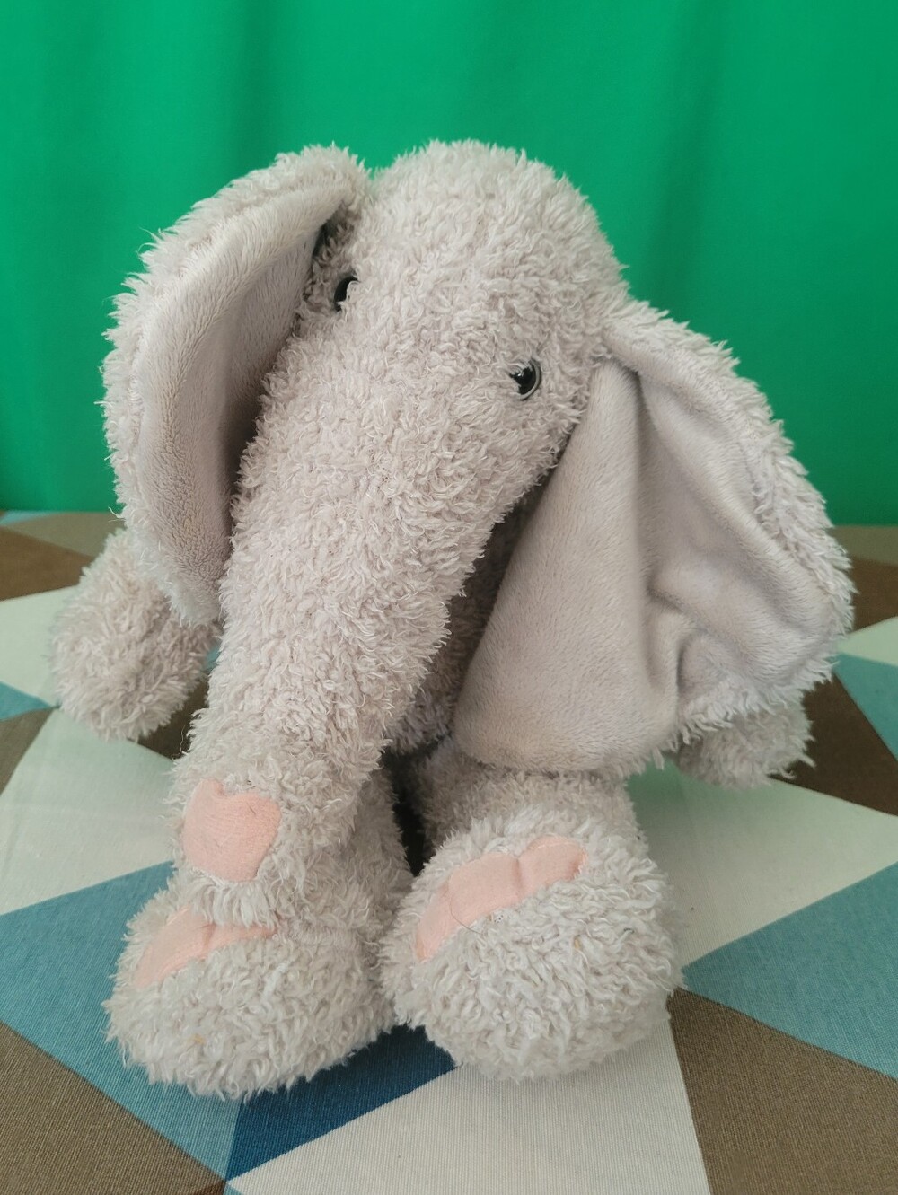 Vtg Plush Grey Elephant Stuffed Toy - Soft Cuddly Kids Plush DanDee
